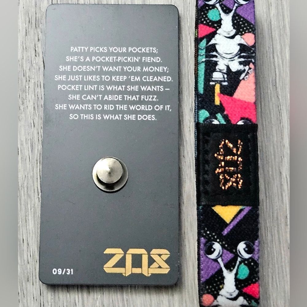 ZOX "PATTY PICKYOURPOCKETON" #413 OF 500 monster month orange stitch wristband - Picture 2 of 5